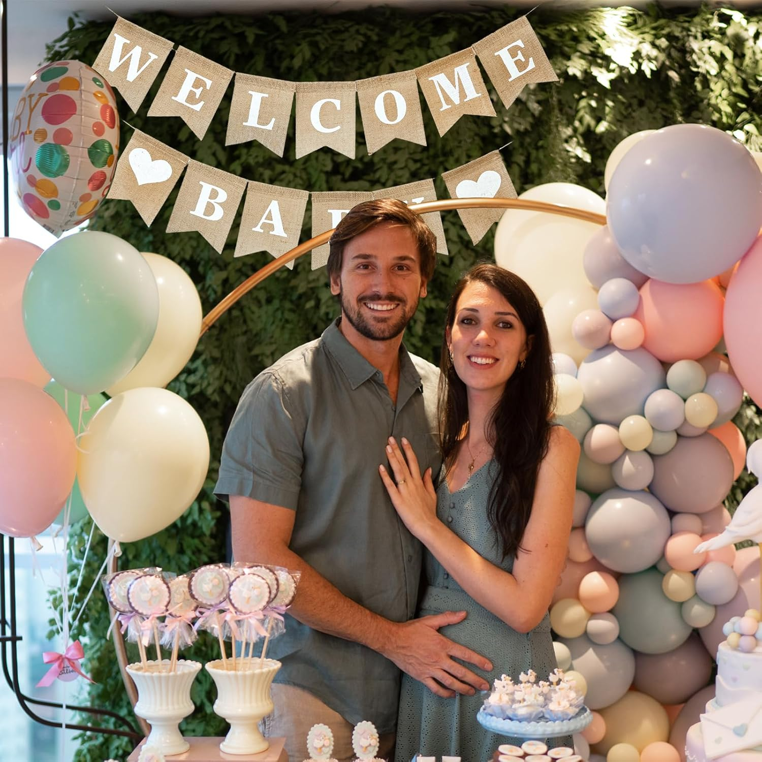 (3m) Jute Baby Shower Girlande Gender Reveal Party Dekoration - Welcome Baby