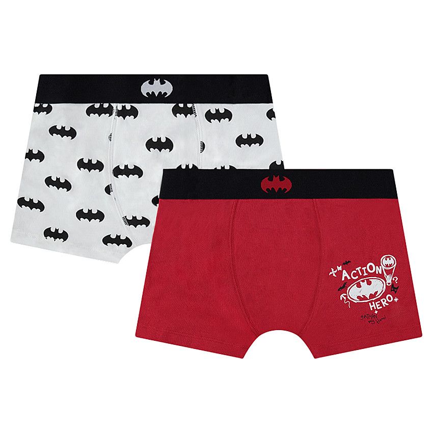 Junior - Lot de 2 Boxers en coton BATMAN - Blanc