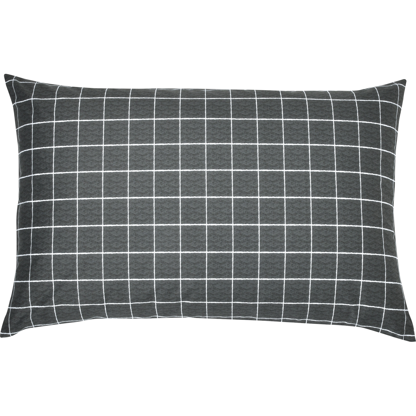 Bettwäsche anthrazit mit weissem Karomuster 160x210 65x100 Bettanzug Nord
