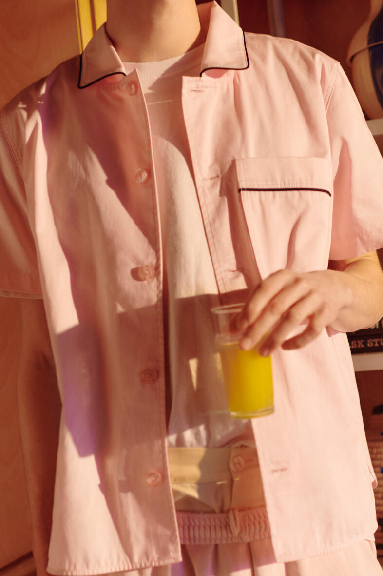 HAY  Outline Pyjama S/S natskjorte - Soft Pink