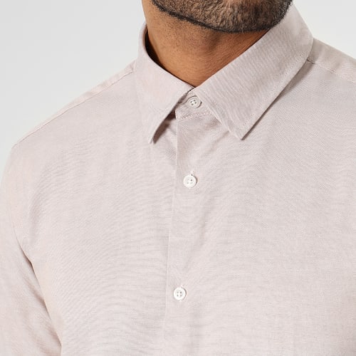 Chemise Manches Longues 2895 Beige Chiné