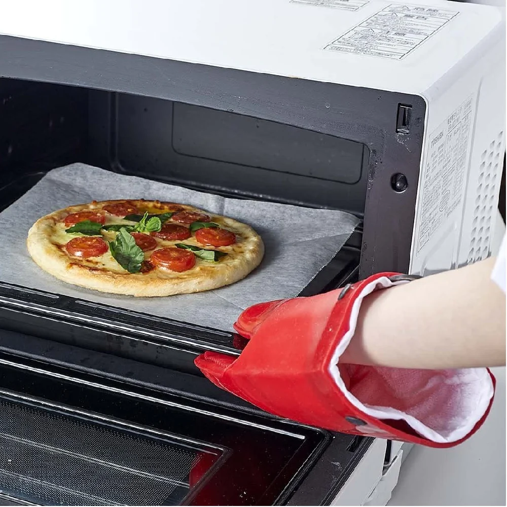Gant de cuisine silicone et textile rouge Mastrad