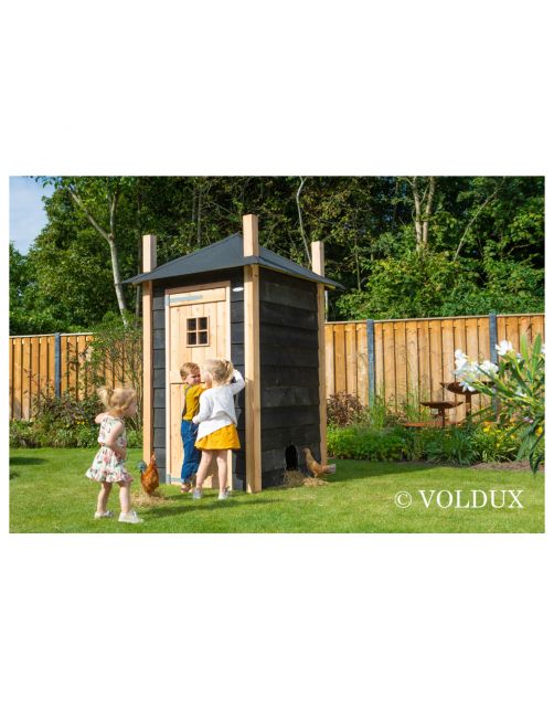 Voldux Hooiberg Mees - Kippenhok - 150x150x235 cm Zwart