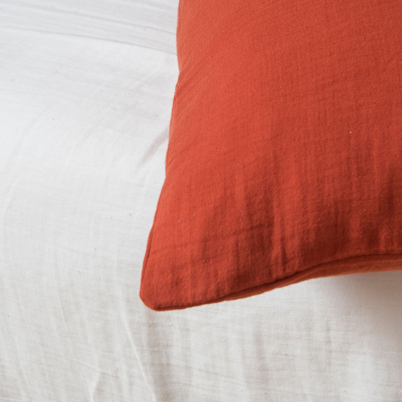 Febronie Home Taie d'oreiller 100% Gaze de Coton Clara terracotta
