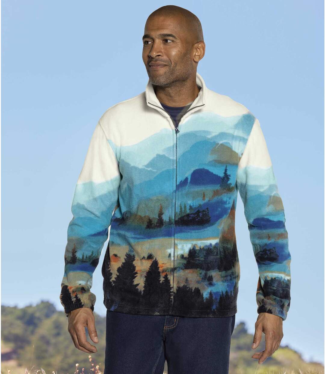 Veste Polaire à Imprimé Landscape