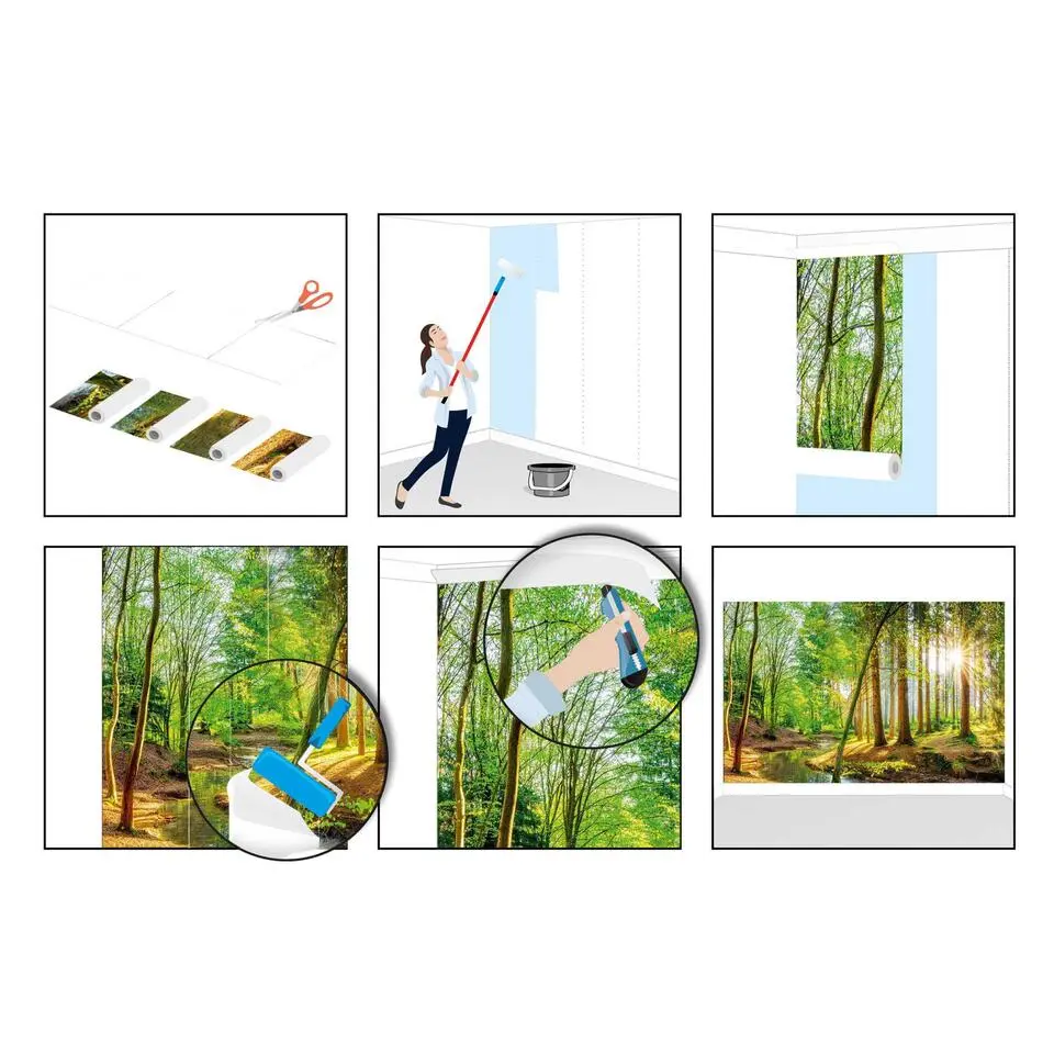 Fotobehang Bos in de zon - 260x384cm - Groen