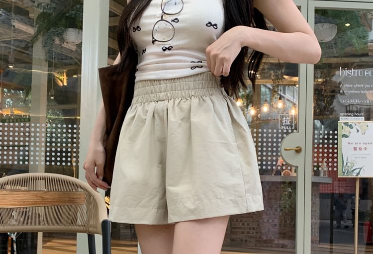 Rorah - Hoge taille effen shorts