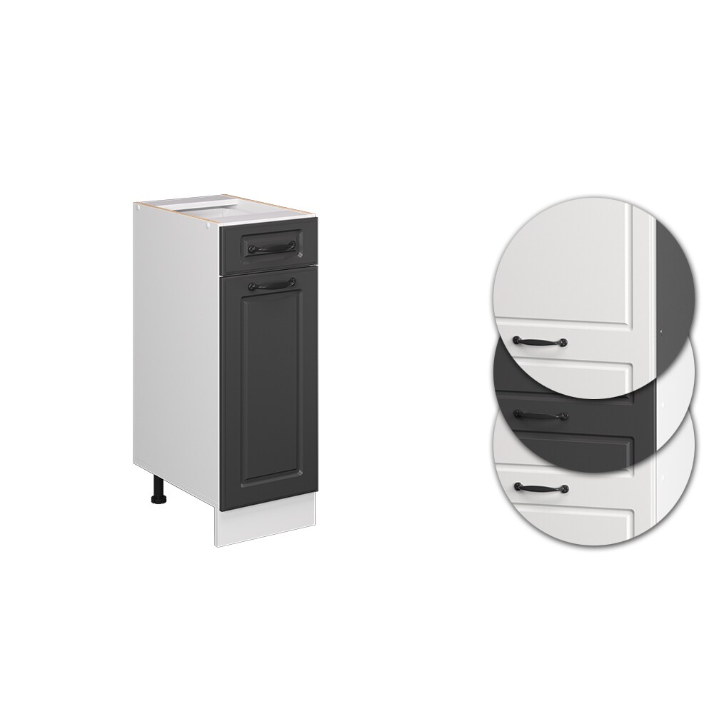 Vicco Schubunterschrank Küchenschrank Küchenzeile R-Line Landhaus 30 cm Weiß Anthrazit Tür Schublade