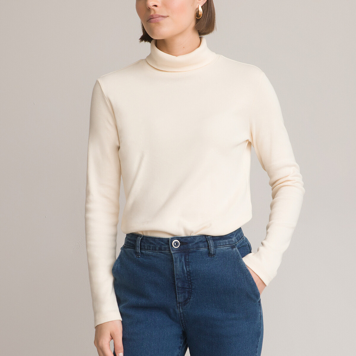 ANNE WEYBURN<br>Camiseta com gola alta e mangas compridas