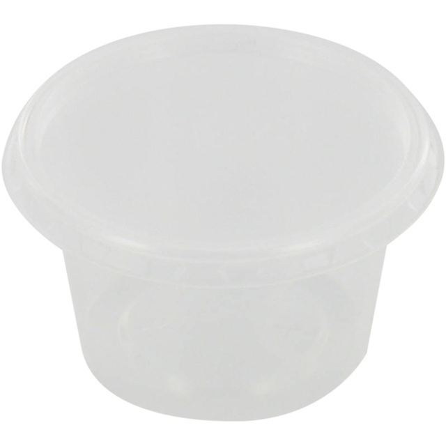 Bak, PP, 50ml, Ø72mm, incl. deksel, kunststof cup, 24mm, transparant