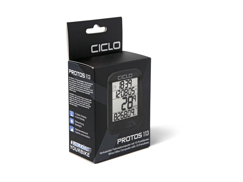 Ciclosport Velo-Tacho Protos 213 Schwarz Drahtloser Fahrradcomputer