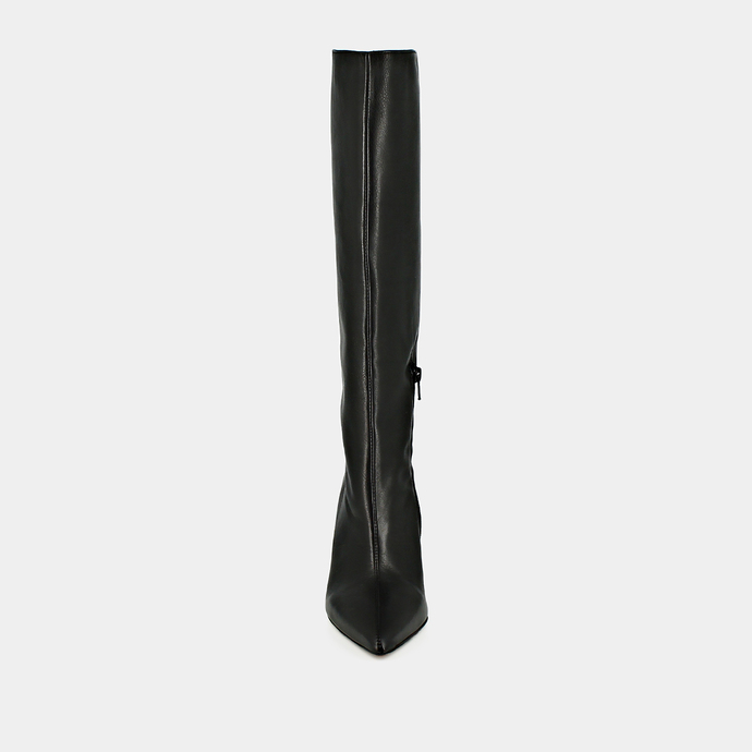 Bottes à talons et bouts pointus  en cuir noir
