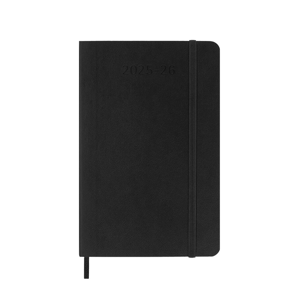 (1W/2S) 9x14cm Soft Cover Weekly Schüleragenda Zeitplanungssystem Wochenkalender 2025-2026 (8056999270704) - Schwarz