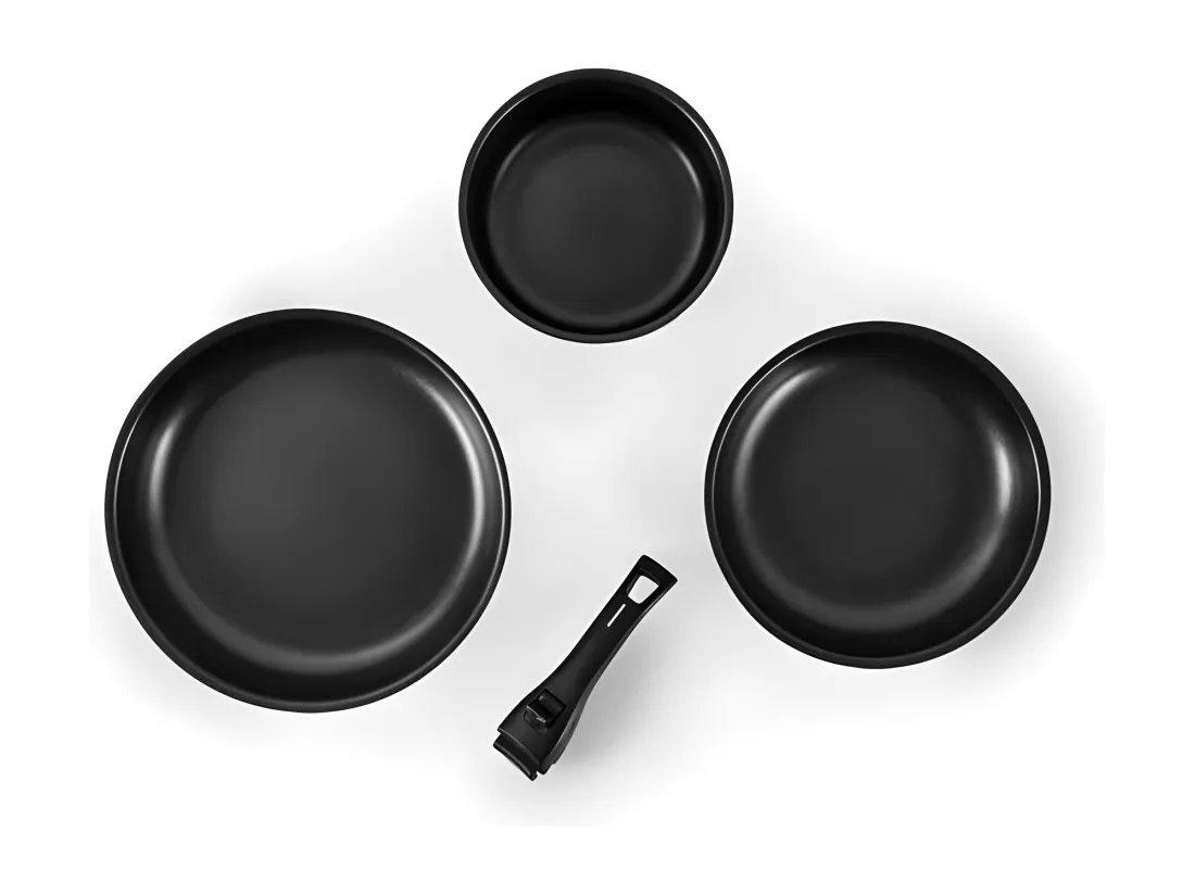 Batterie De Cuisine En Aluminium 4pcs Avec Poignée Amovible Flex4 De La Marque Kitchencook