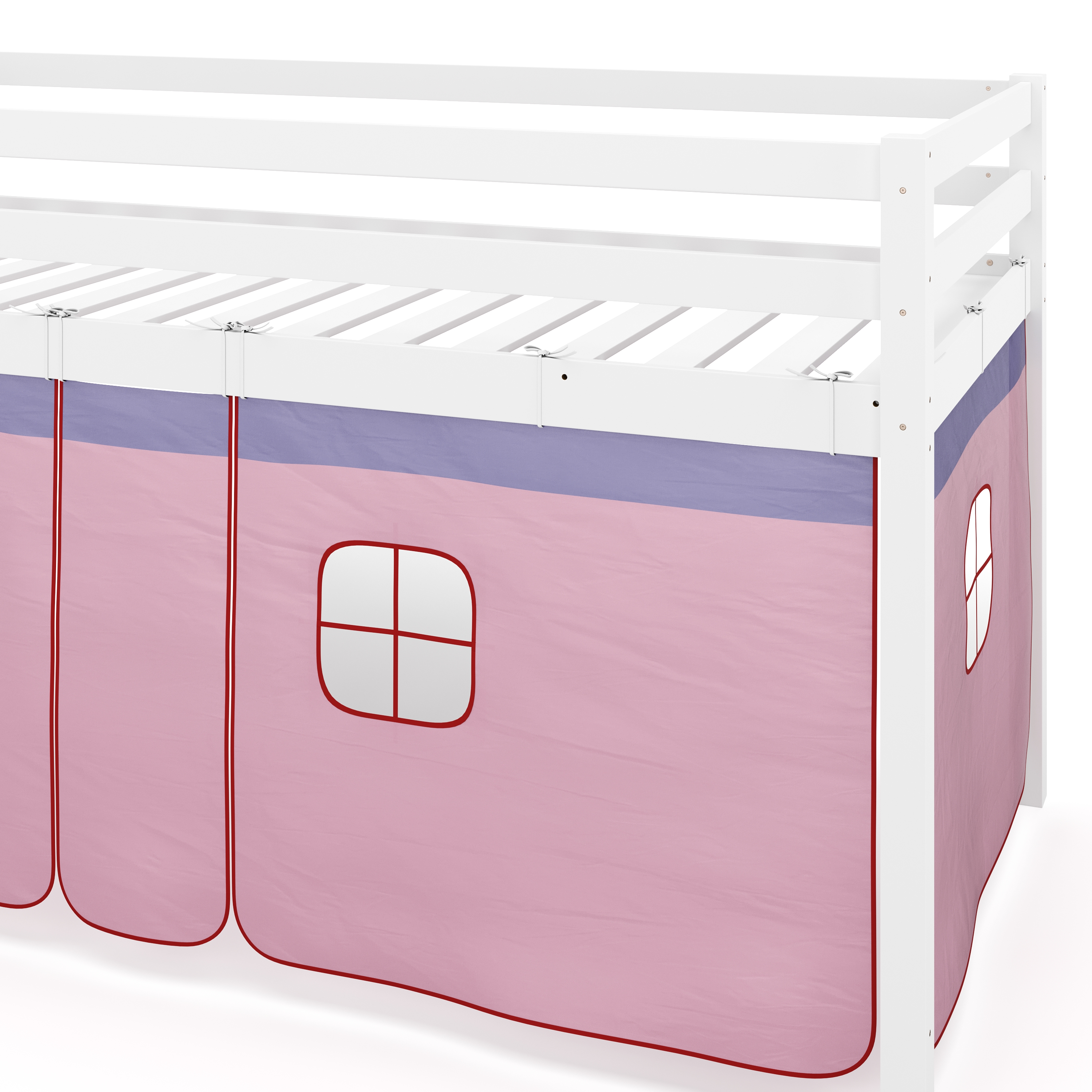 Hochbett BARBY 90 x 200 cm rosa/natur