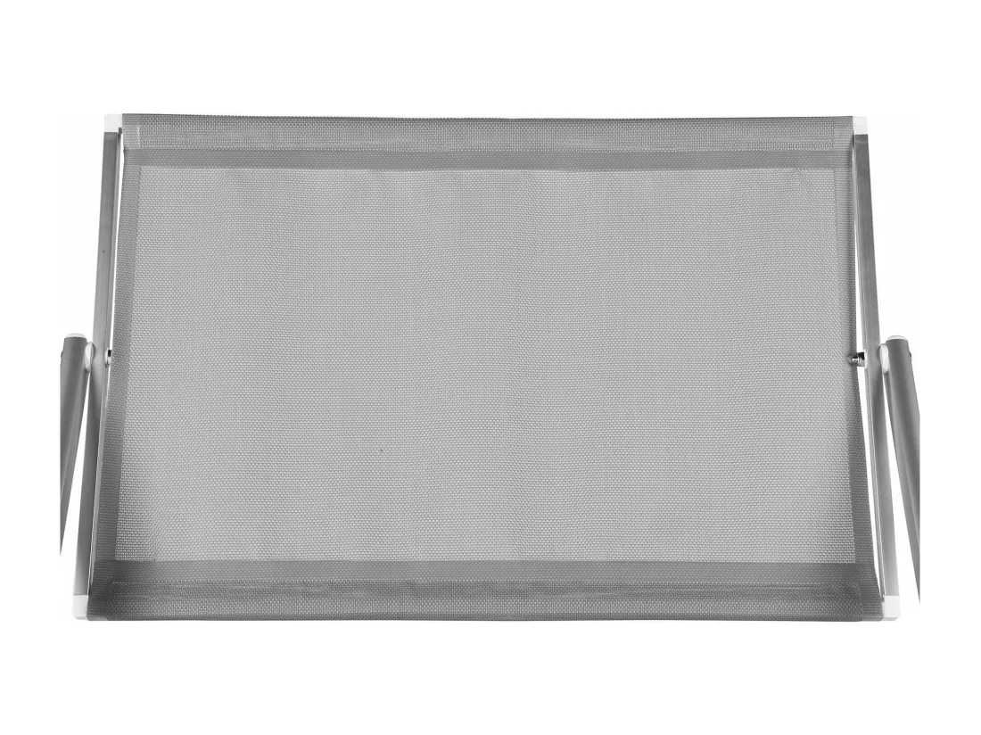 Bain de Soleil en Aluminium Gris Auvent Réglable pour Jardin et Plage