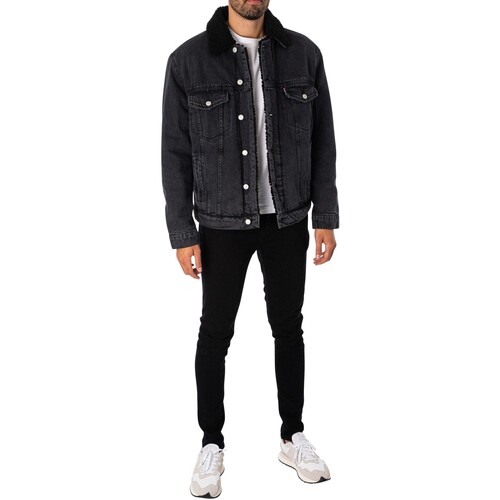 Schott - Chaqueta Vaquera De Sherpa Gris
