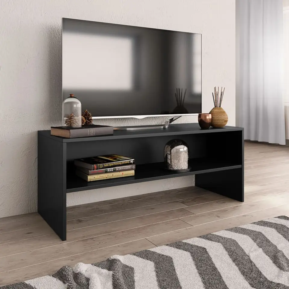 vidaXL - Tv-meubel - Zwart - Bewerkt hout
