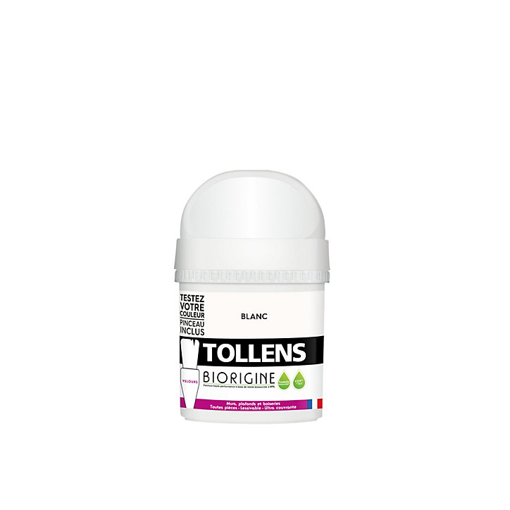 Testeur de peinture murs et plafonds Biorigine Tollens velours blanc 50ml