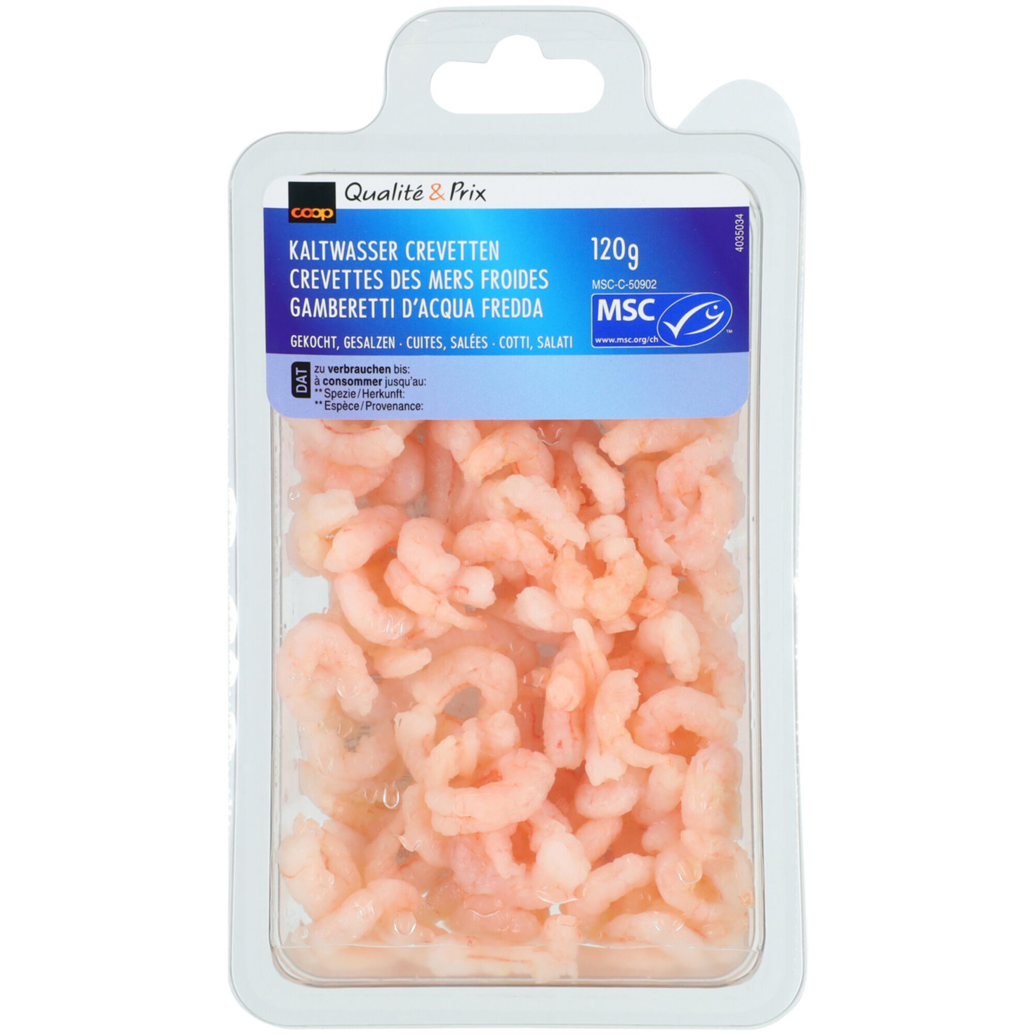 Kaltwasser Crevetten MSC gesalzen & gekocht