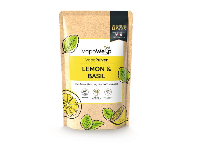 VapoWesp Ersatzkräuter Zitrone & Basilikum, 100 g Aromakräuter- Nachfüllpackung für die Räucherbox