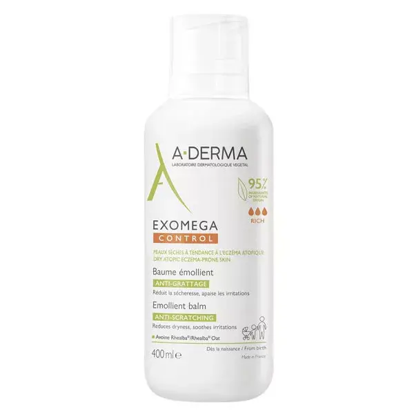 A-Derma Exomega Control Baume Émollient Anti-Grattage 400ml