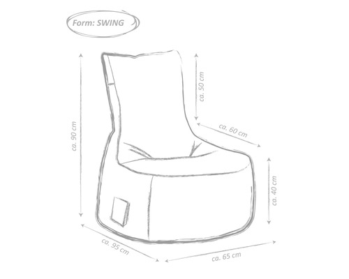 Zitpunt Schommelstoel Jamie fauteuil ca. 300 liter bruin 95x65x90 cm