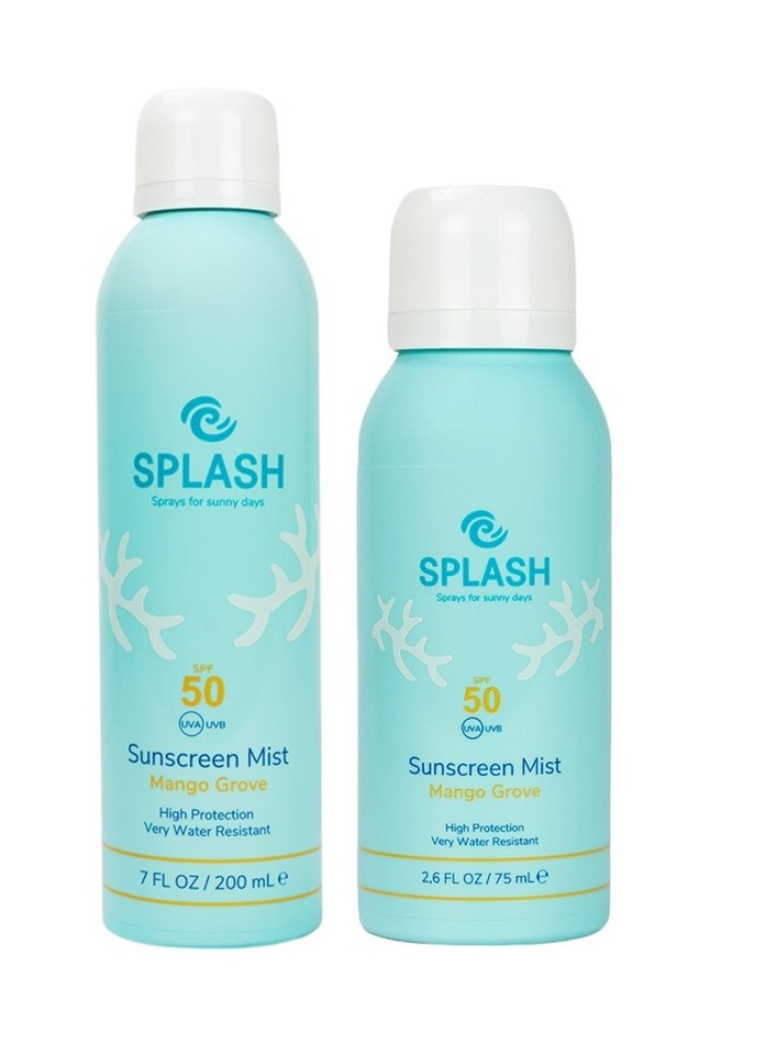 SPLASH - Mango Grove Sunscreen Mist SPF 50 200 ml + SPLASH - Mango Grove Sunscreen Mist SPF 50 75 ml - Solcreme