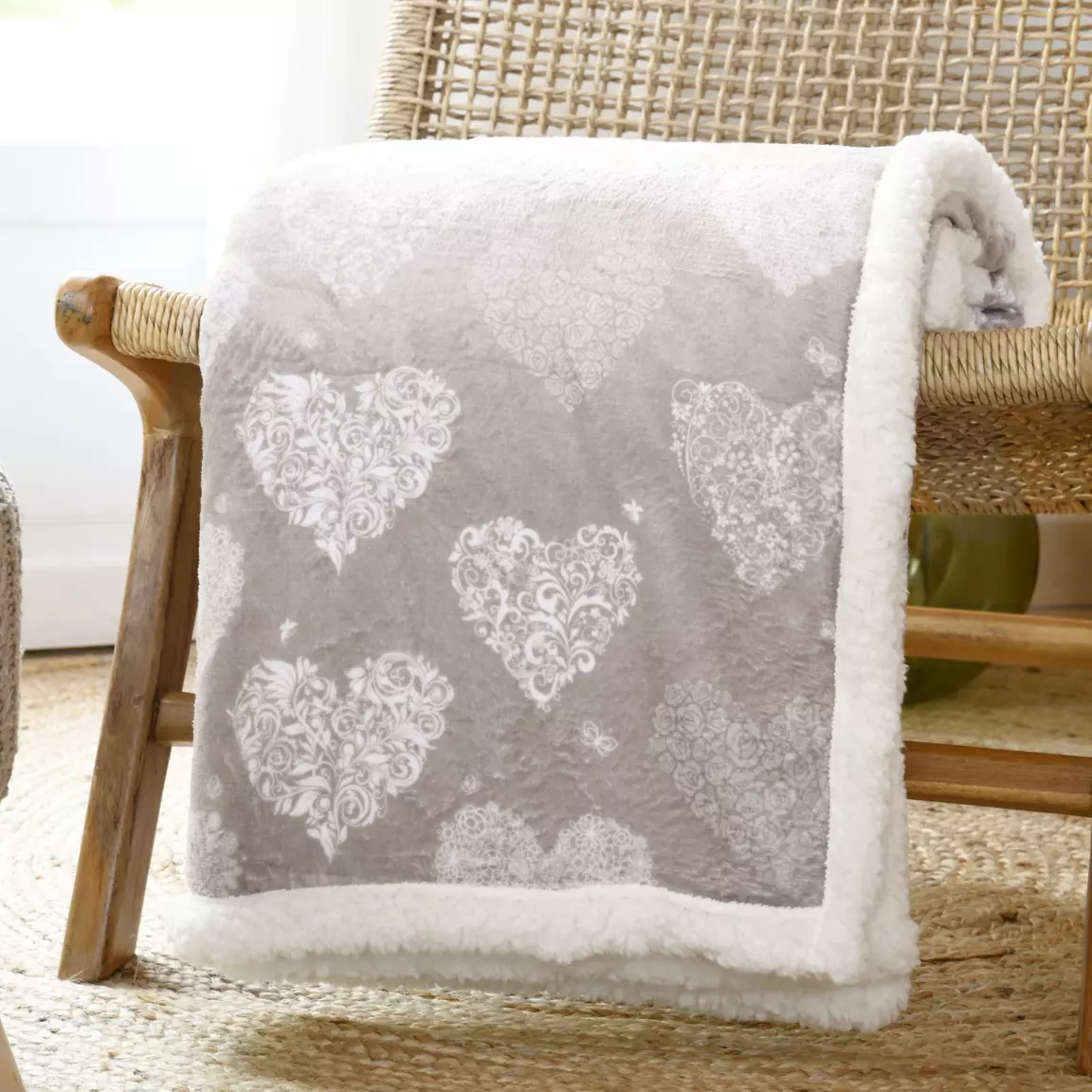 Plaid doux (130 x 160 cm) Adelaïde Beige