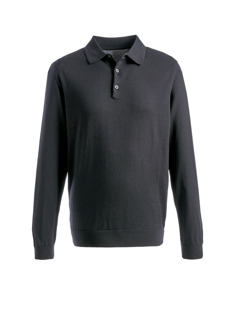Polo button Grau