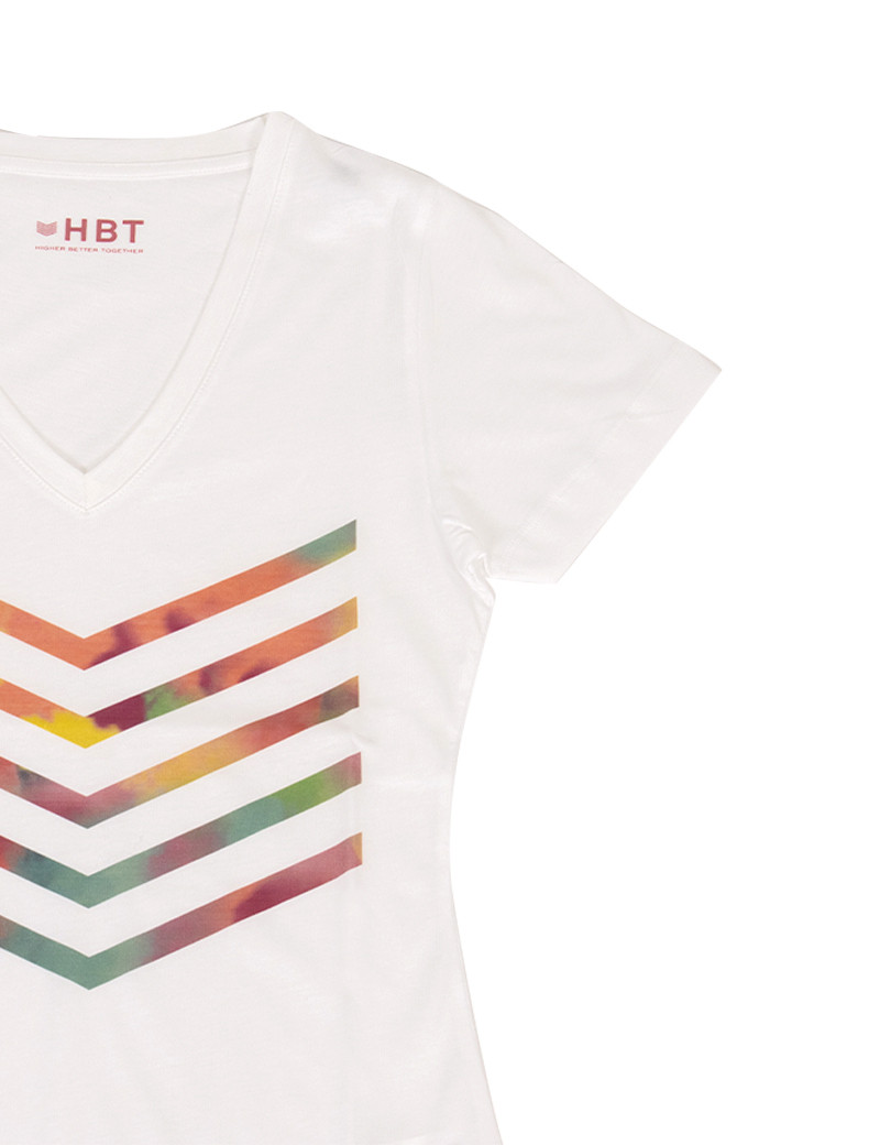 HBT TOP HAILEY BLANC CHEVRON TIE&DYE