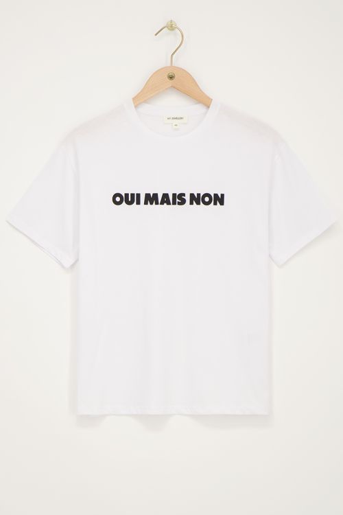 Wit T-shirt met zwarte ''Oui mais non''