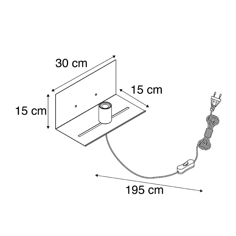 Moderne zwarte verstelbare wandlamp - Muro