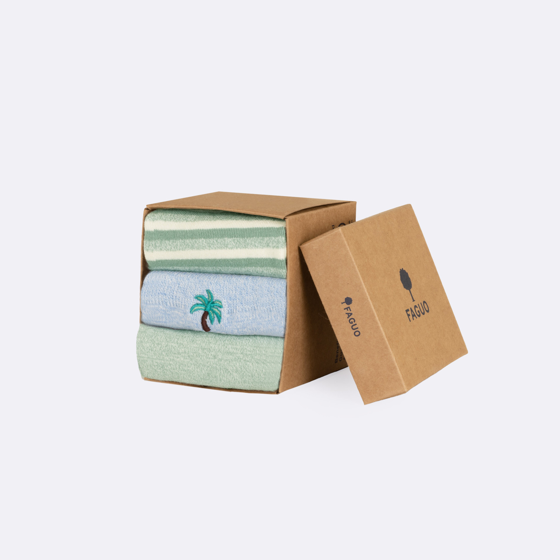 Chaussettes vertes et bleues coton & polyester recyclé - modèle Socks X3