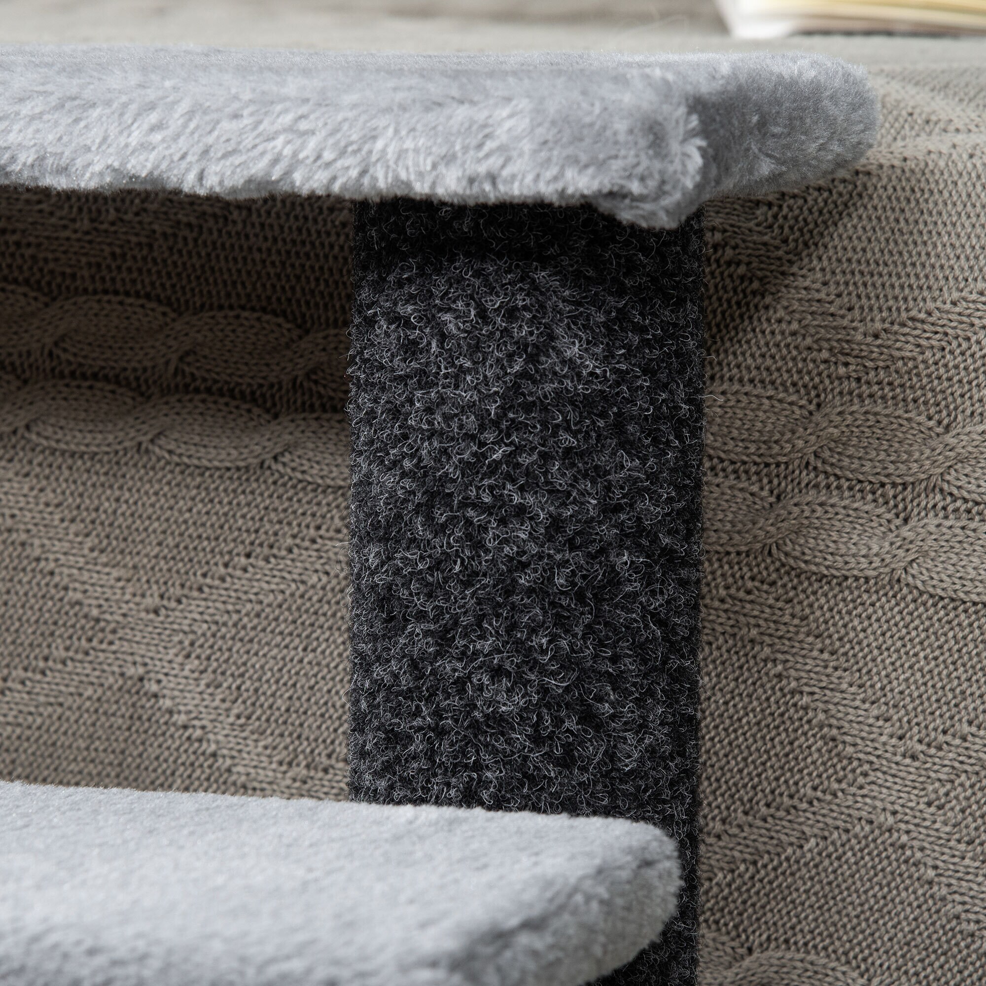 PawHut Haustiertreppe mit Stufen grau 60L x 40B x 64H cm