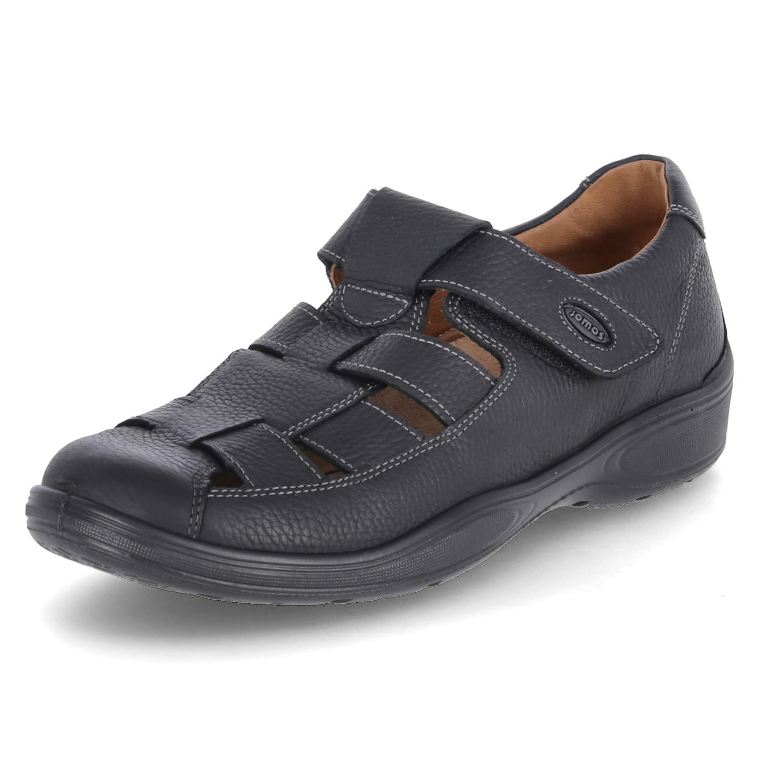 Jomos Jomos Herren Sandalen Schwarz Glattleder - schwarz