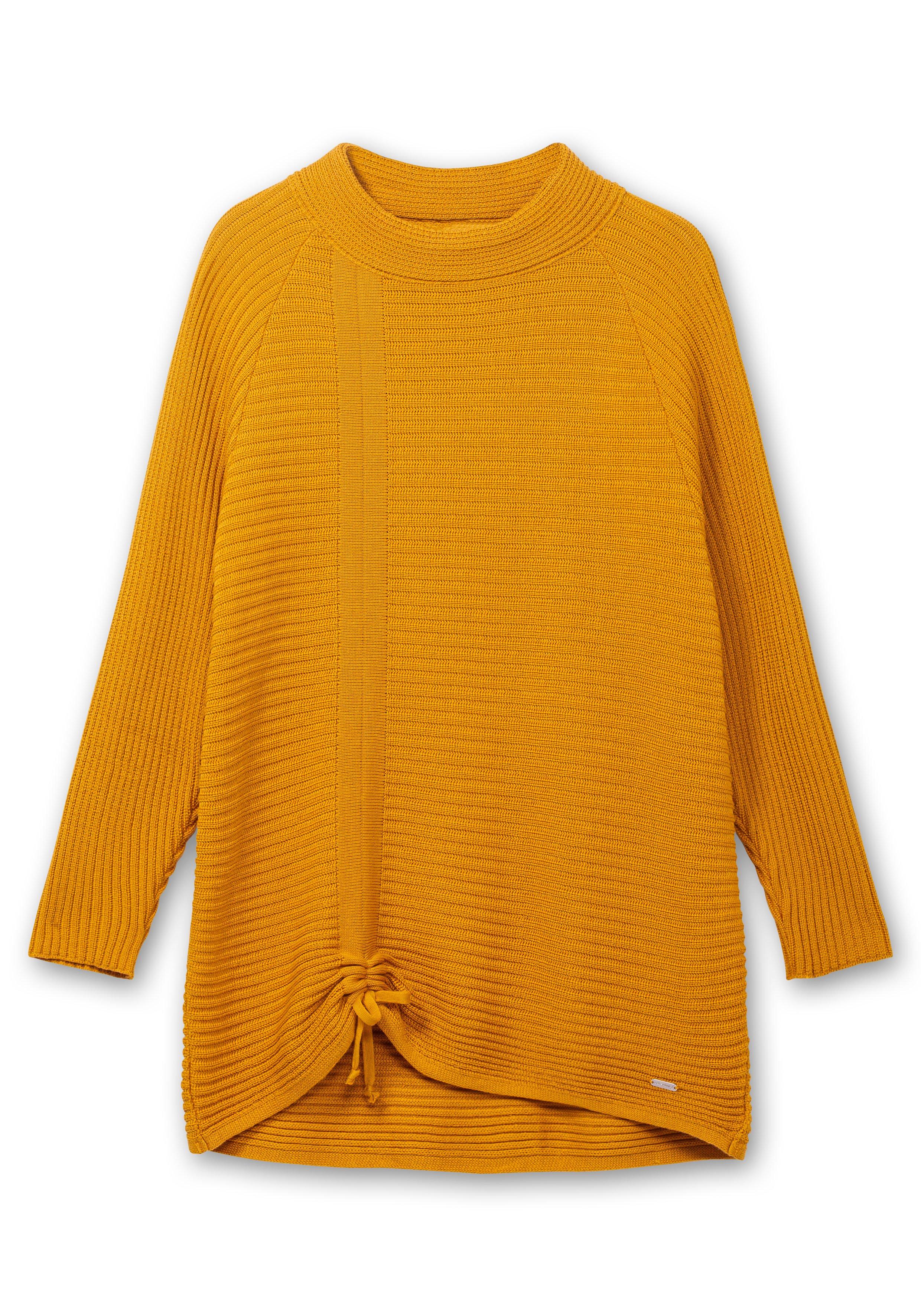 Pullover im Rippstrick, mit Raffung vorn