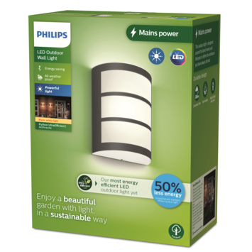 Philips wandlamp Python Ultra Efficient antraciet