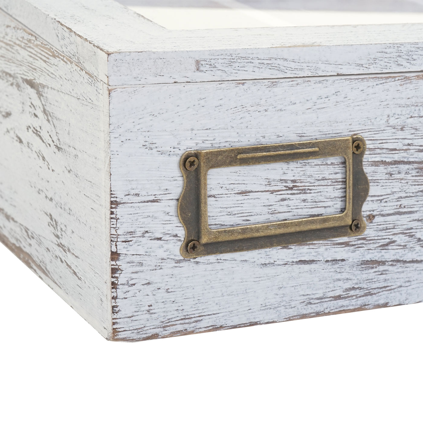 Besteckkiste MCW-C25, Holzbox mit Deckel Besteckkasten, Paulownia 17x37x33cm ~ weiß, shabby