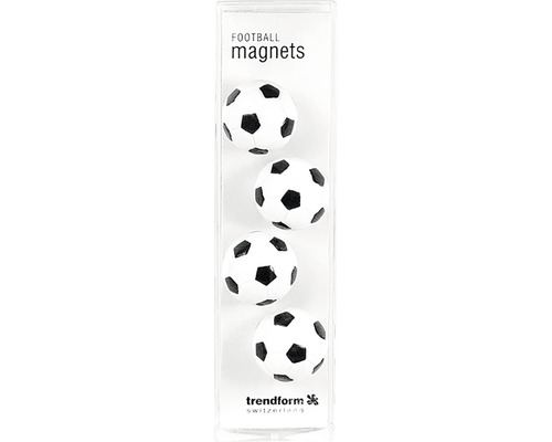 Decoratieve voetbalmagneten, set van 4, wit/zwart