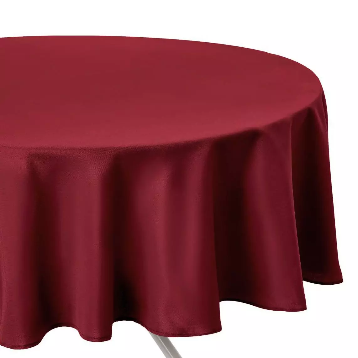 Nappe ronde anti tache (D180 cm) Lina Rouge bordeaux