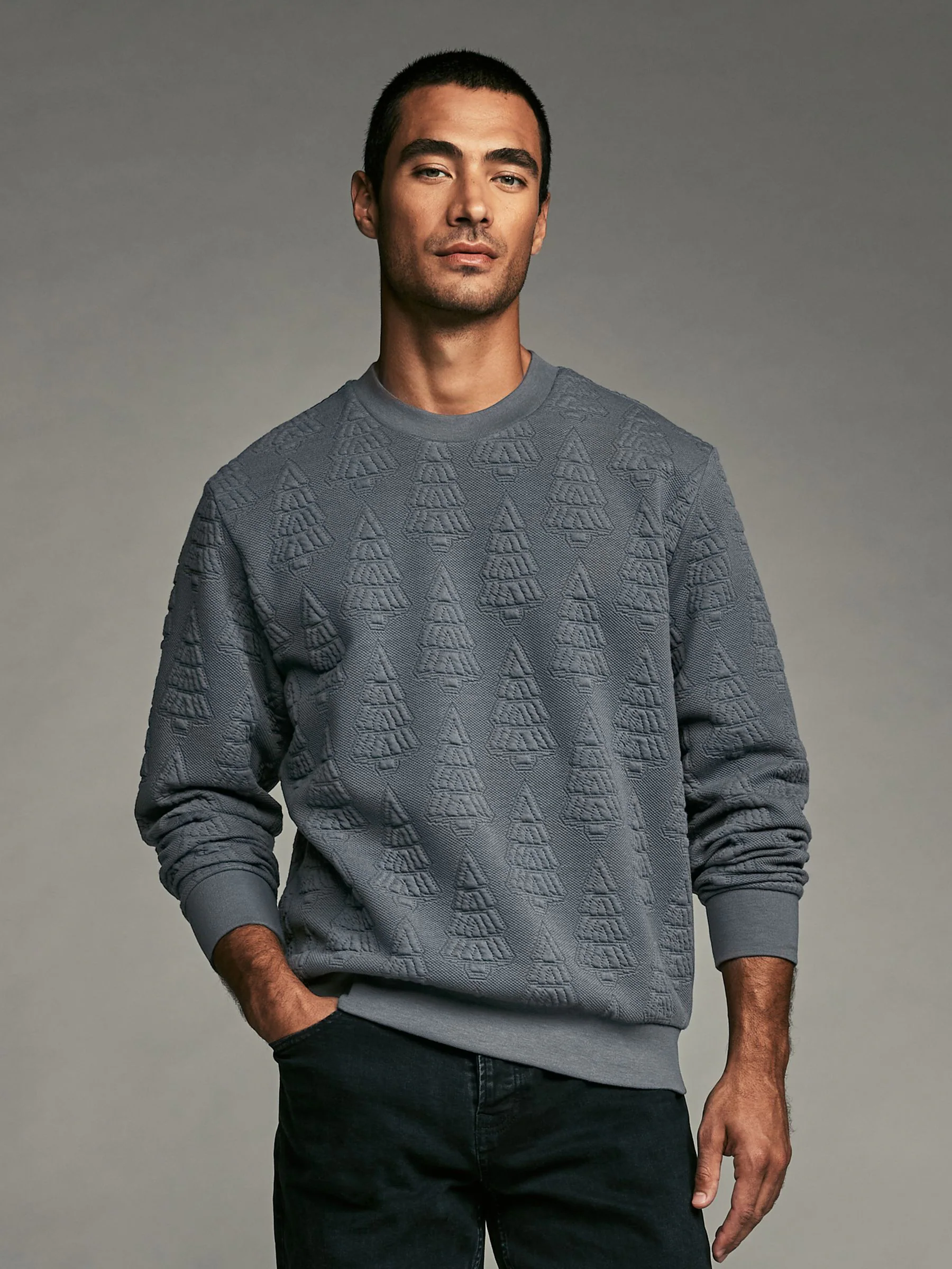 Grijs - Kerstsweatshirt met ronde hals