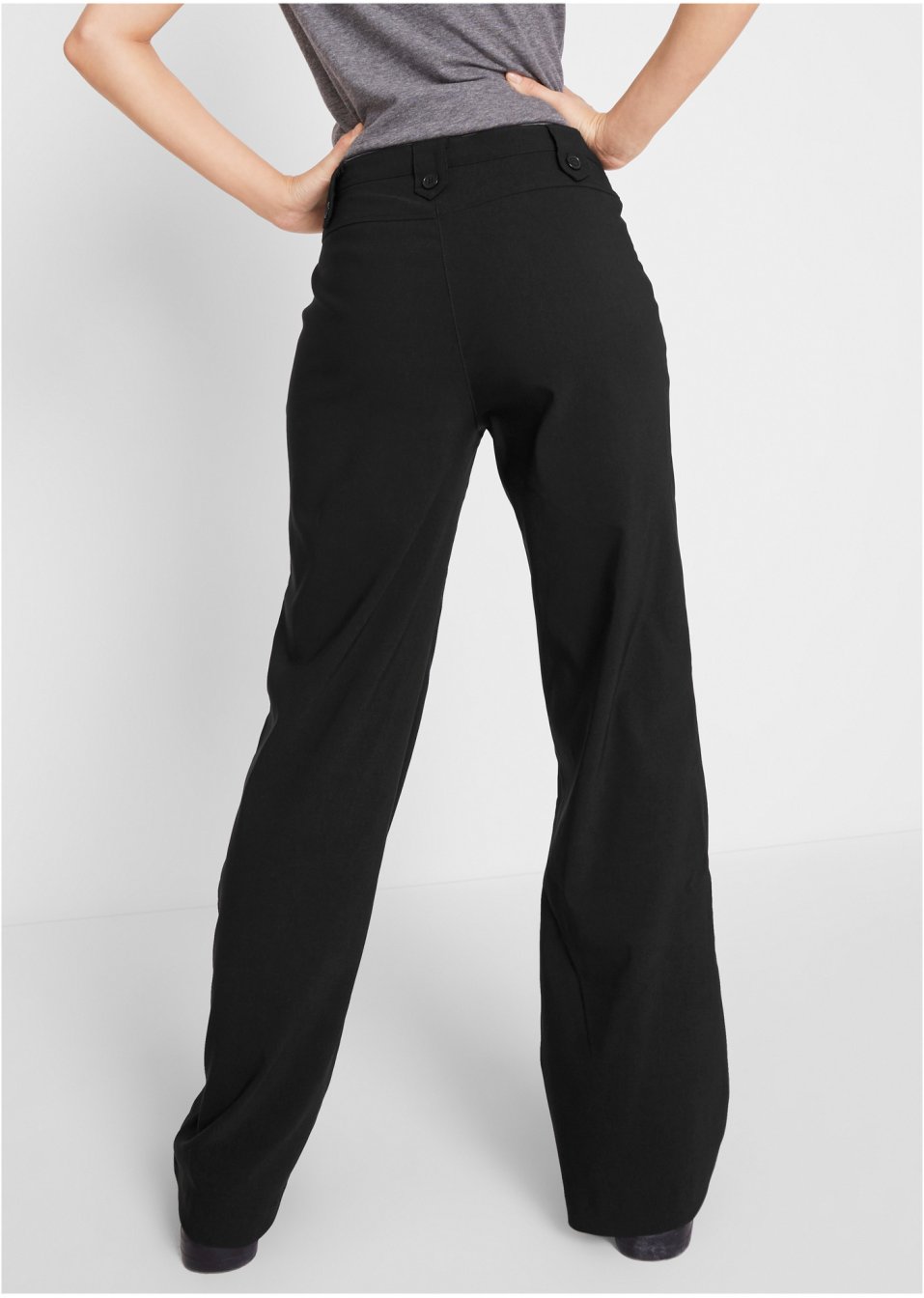 Pantalon extensible en bengaline avec taille réglable, Straight