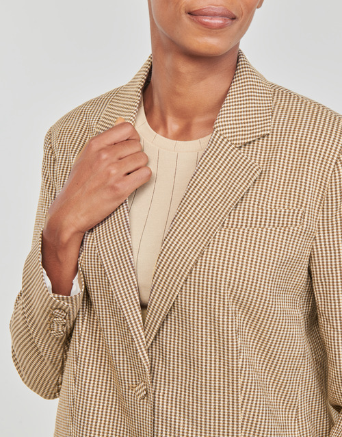 Only - ONLMOLLY L/S OVS CHECK BLAZER TLR - Beige