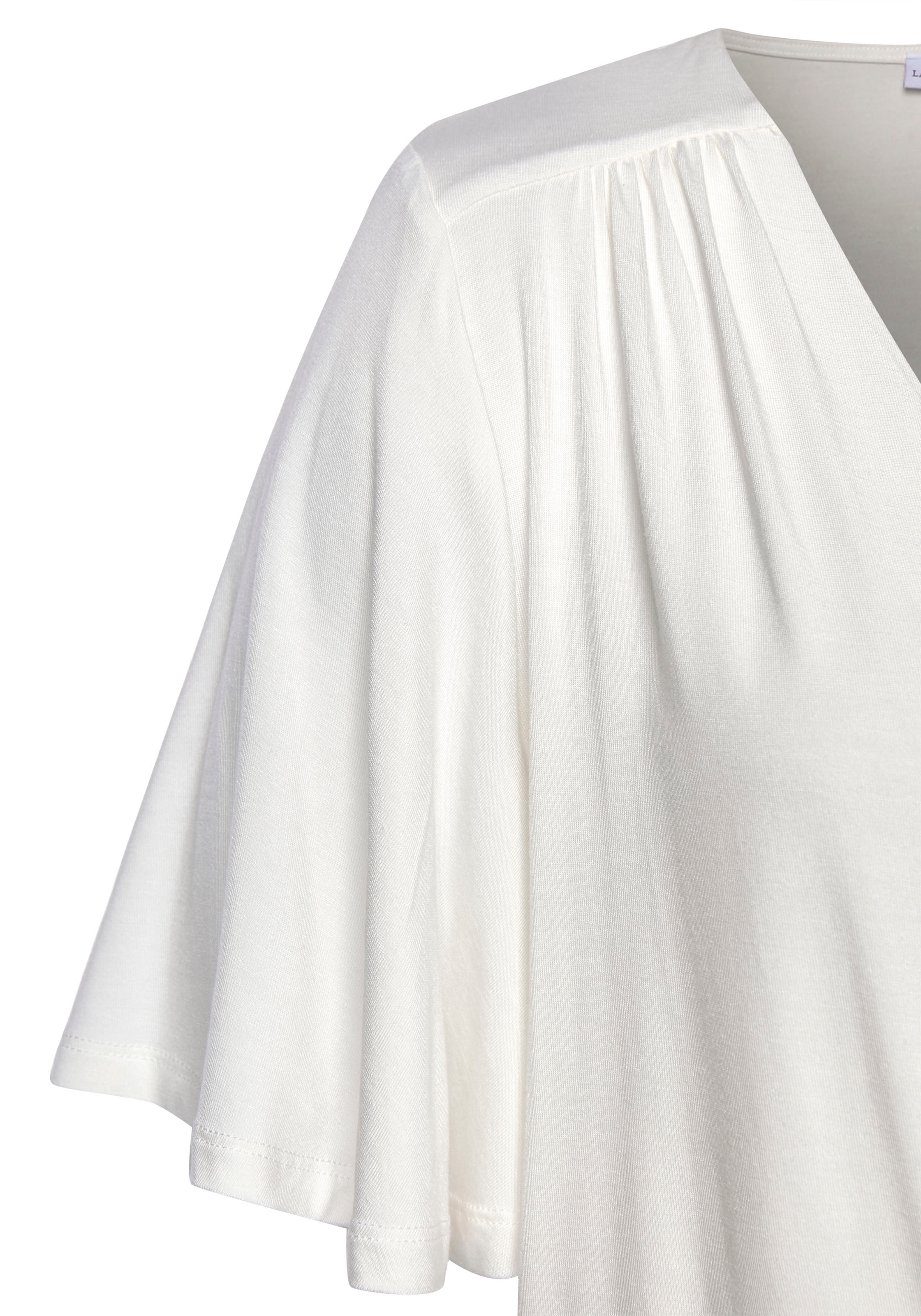 LASCANA Wickelshirt mit Druckknopf vorne, feminines Kurzarmshirt