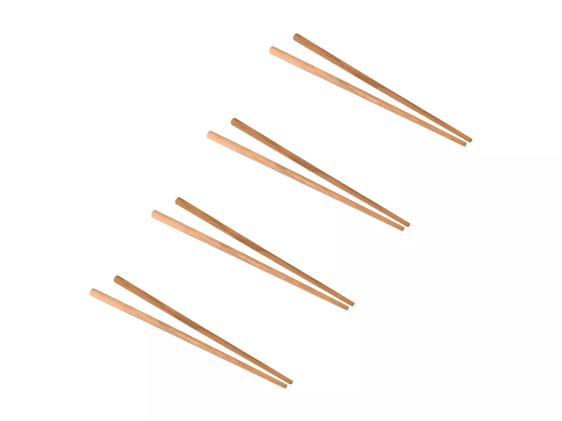 4 paires de baguettes asiatiques en bois de teck – WILLOW