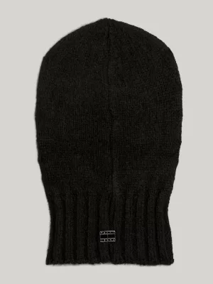 Balaclava aconchegante com logotipo em malha canelada