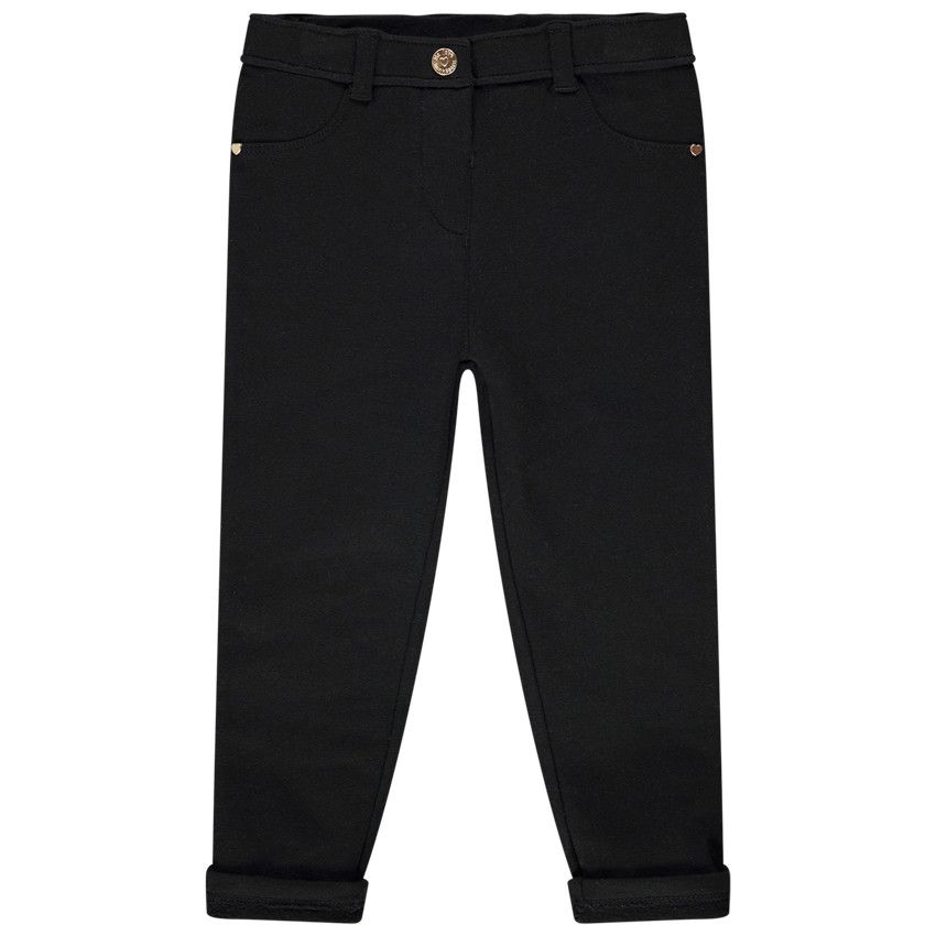 Jegging en molleton uni pour bébé fille - Noir