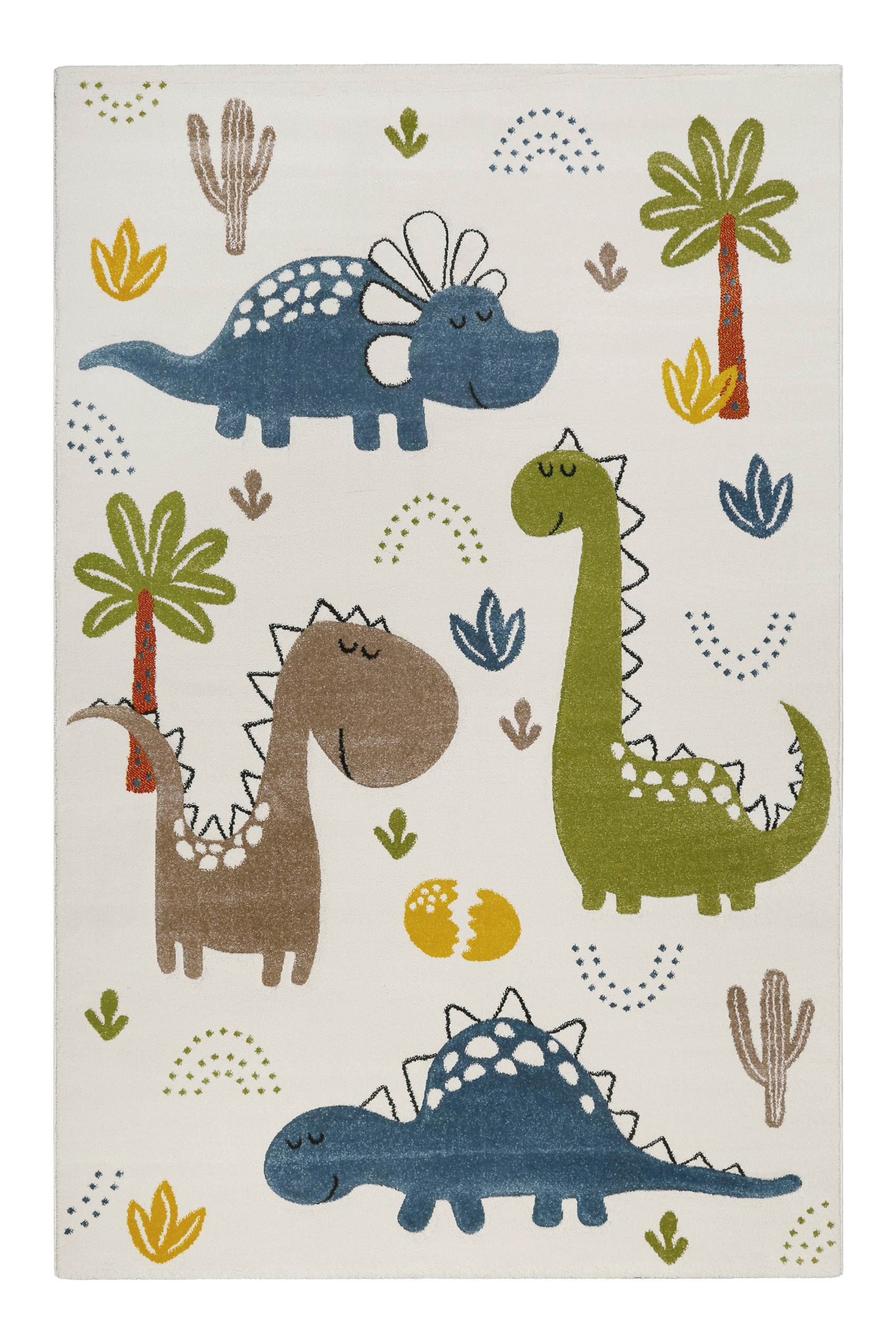 SMART KIDS Kinderteppich »Dino & Friends« rechteckig 10 mm Höhe Moderner Spielteppich, strapazierfähig, pflegeleicht, Konturenschnitt