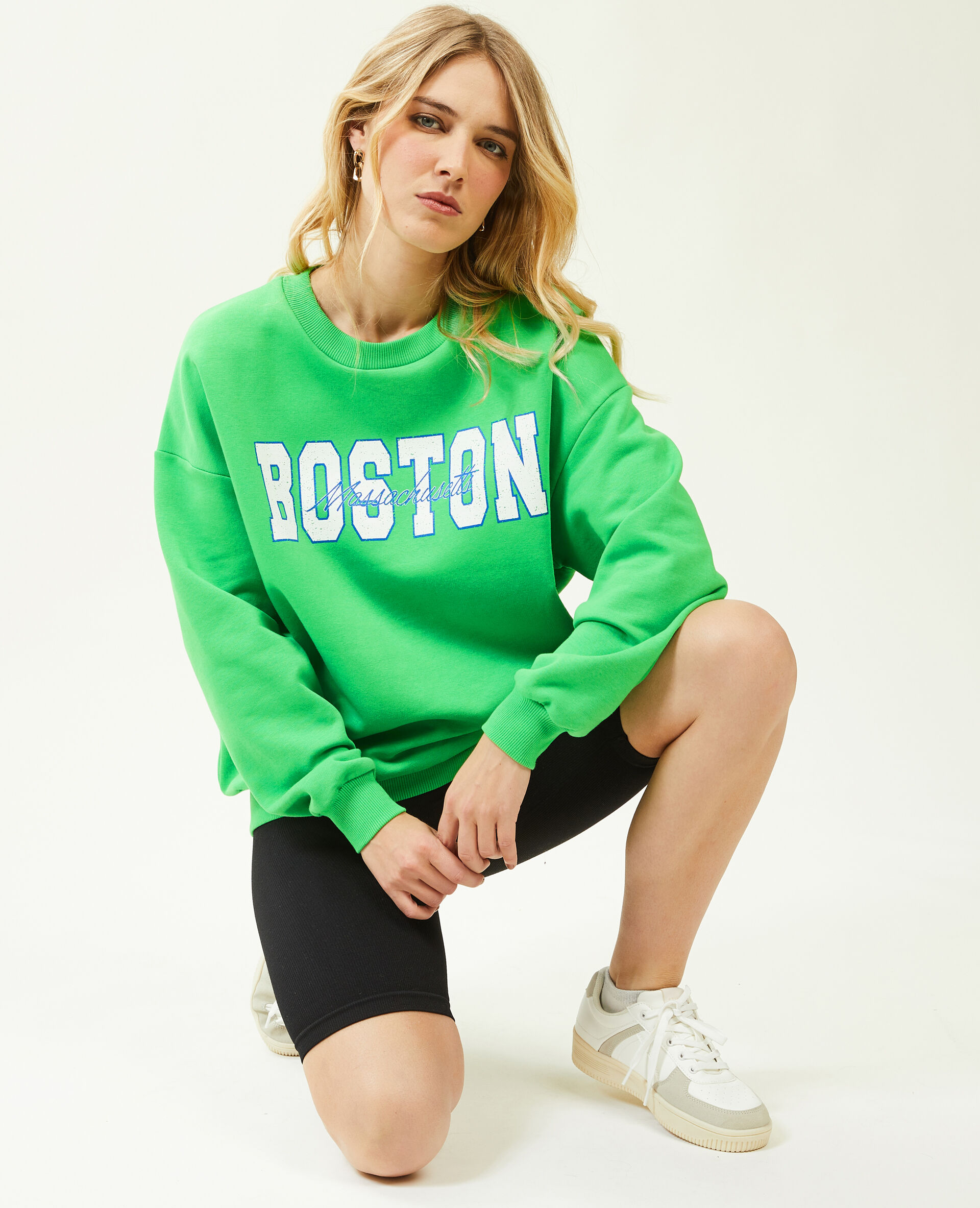Sweat col rond oversize - Vert